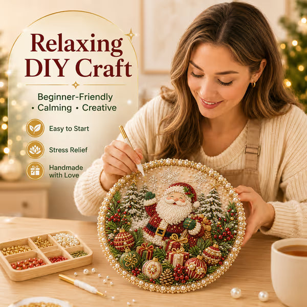 🌸🌻🍂🎄✨ Four Seasons & Holiday Pearl Art Hanging Wreath Kit | Luxury Flocked Canvas with Scratch-Resistant Non-Fading Pearl Beads DIY Handmade Seasonal Decor 💎