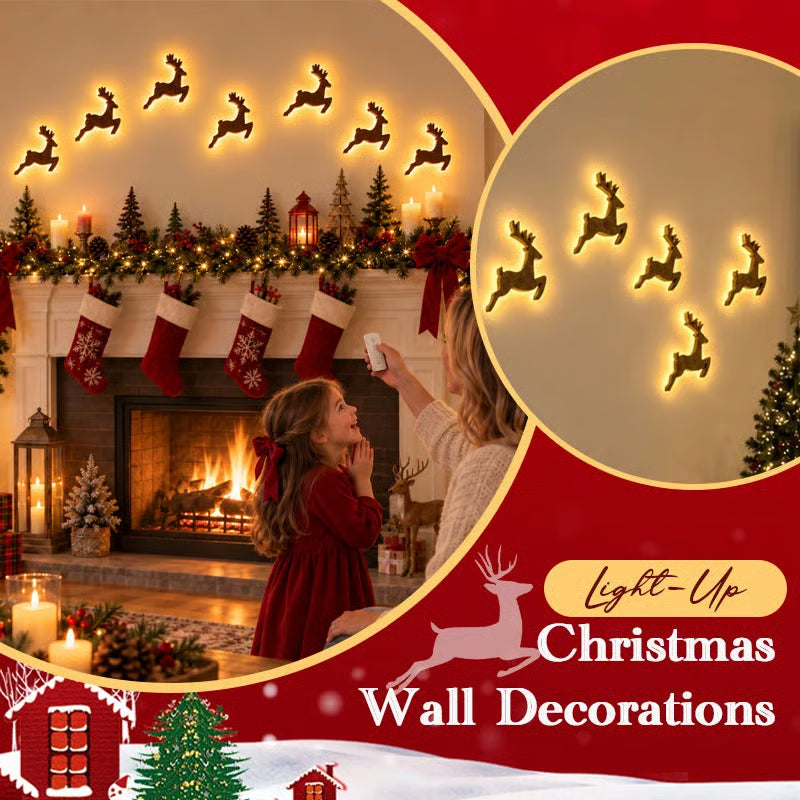 🦌🎅 LED Reindeer Wall Decorations - Festive Christmas Lighting ❄️