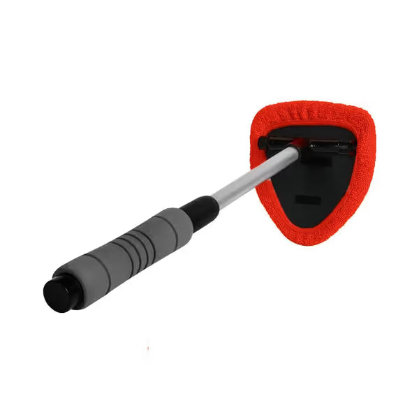 🔥 Windshield Cleaning Tool, Microfiber Car Window Cleaner with 4 Reusable and Washable Microfiber Pads and Extendable Handle