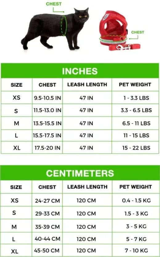 Adjustable Breathable Luminous Purrfect Feline Freedom Harness