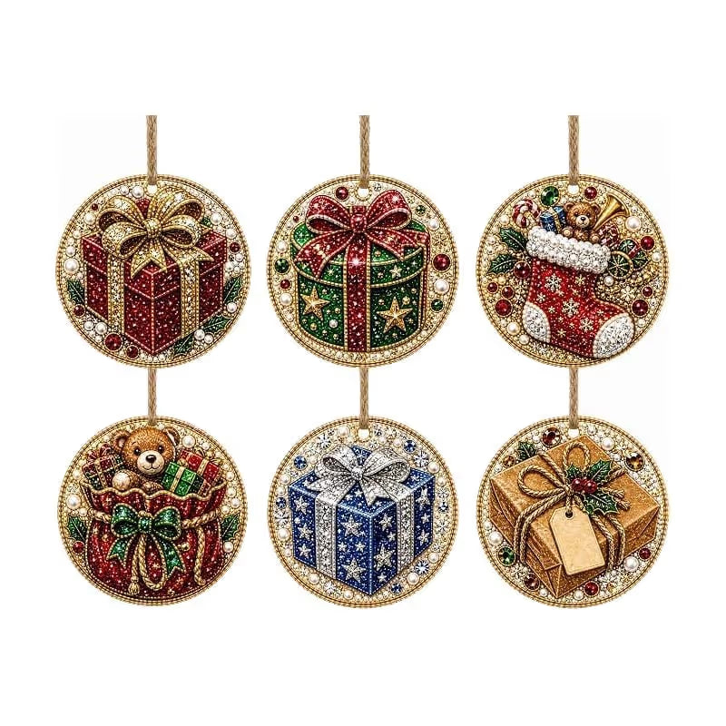 🎄 DIY Diamond Painting Christmas Ornaments ✨ Handmade Holiday Decor