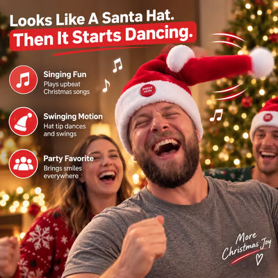 🎅 🤣 Singing & Dancing Santa Hat — Animated Christmas Party Hat(📦Buy 2 Get Free Shipping)