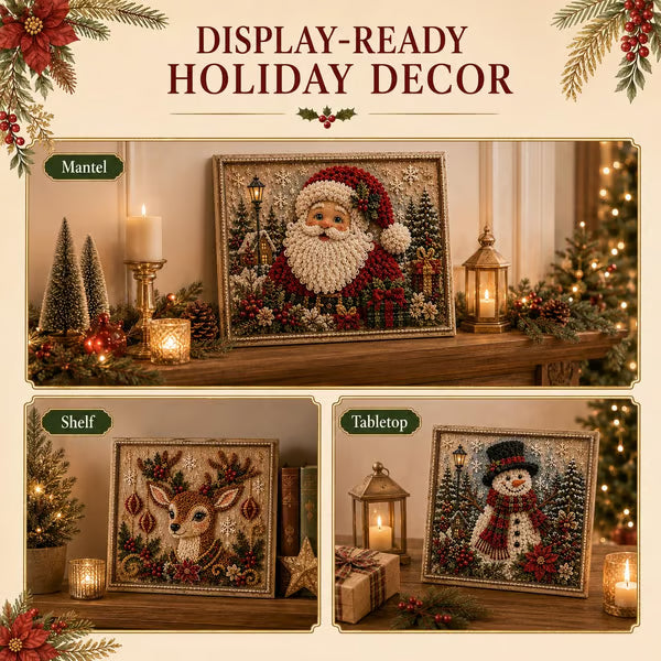 🎅3D Christmas Punch Needle Kit | No-Sew Holiday DIY Craft🧵