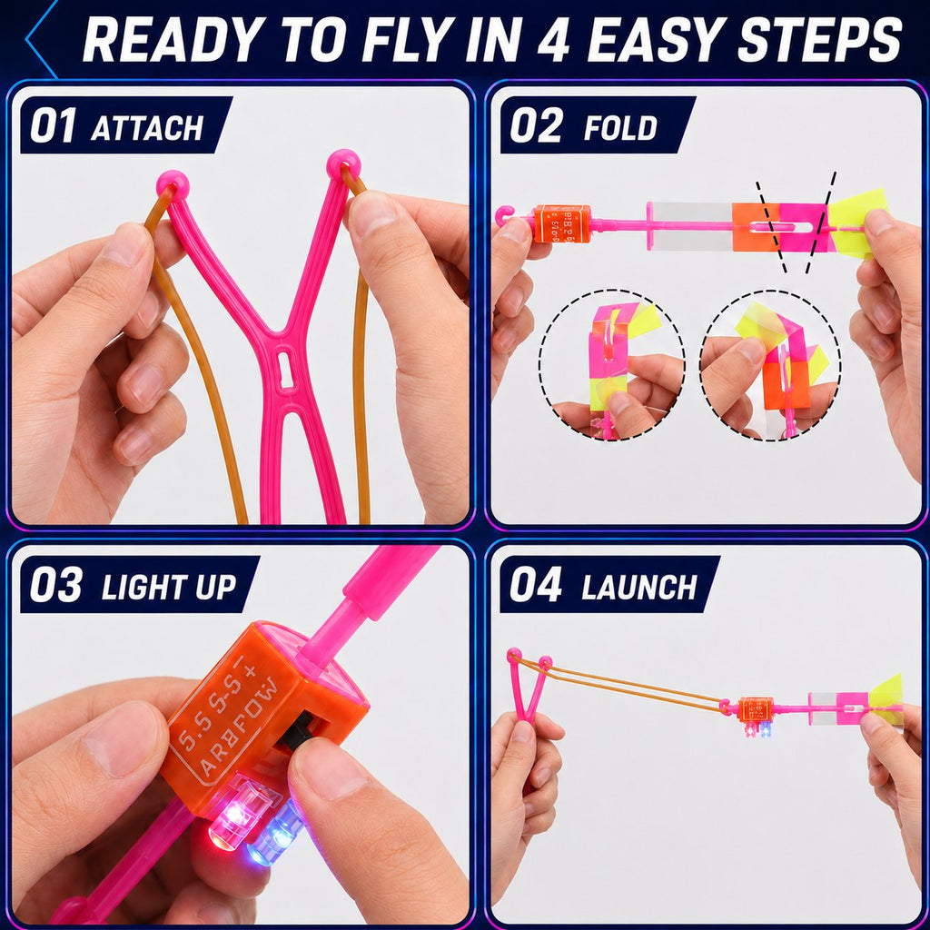 Illuminated Slingshot Flying Arrow