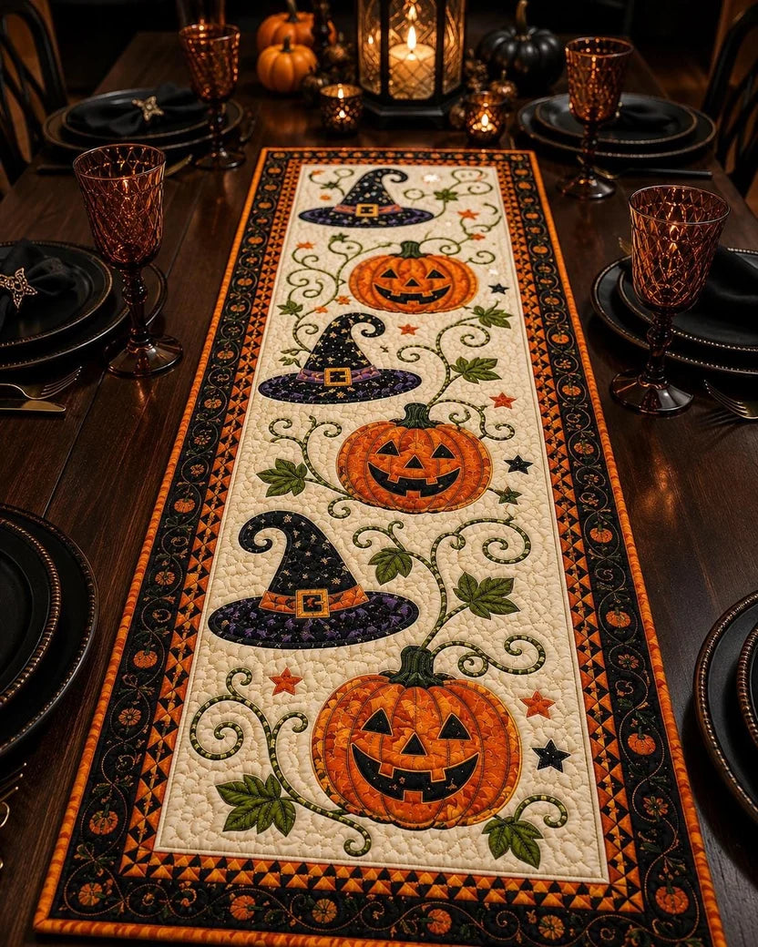 🍂 Autumn Spell Quilted Table Runner – Instant Cozy Fall & Halloween Vibe 🎃