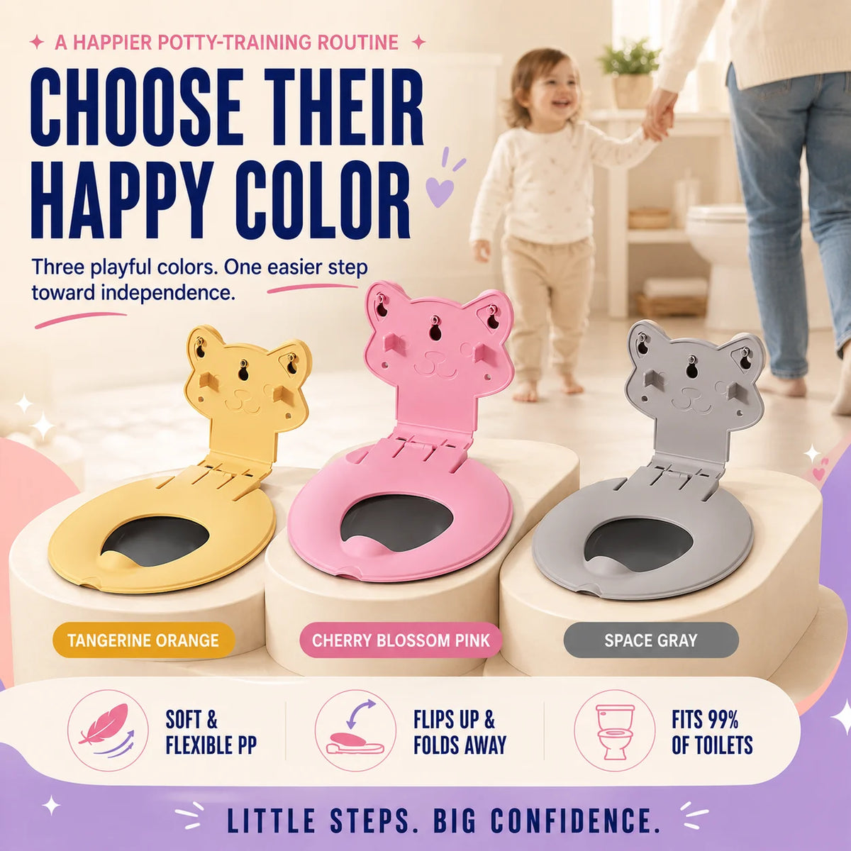 🔥Last Day 50% OFF - 🐻 Flip-Down Toddler Toilet Training Seat – Cleaner, Easier Potty Training