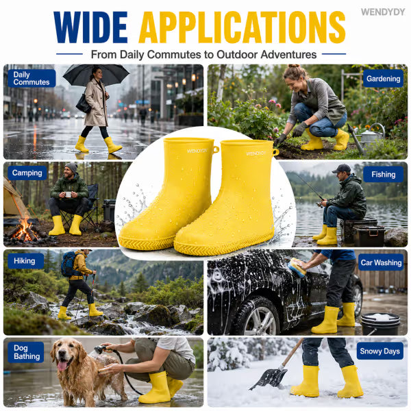 🌧️Stop Soaked Sneakers! Heavy-Duty Rain Shoe Covers – Anti-Slip & Fold Into Your Bag