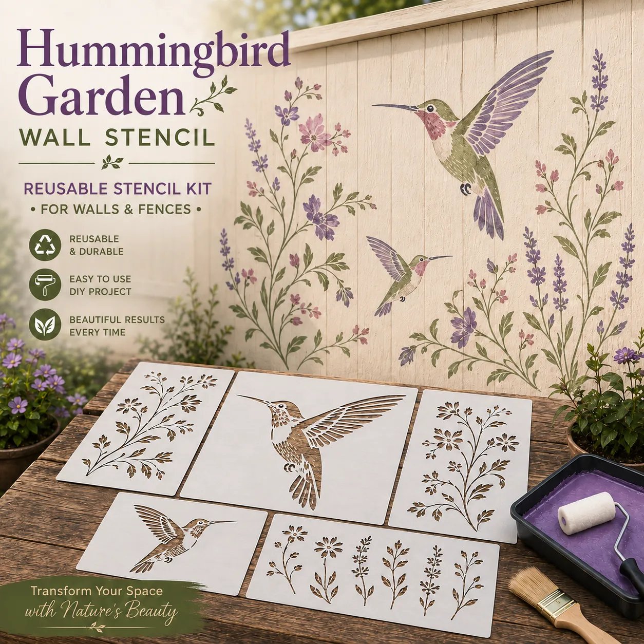 🌿 Garden Wall StencilTM Collection - ✨Make your walls look lively and not monotonous
