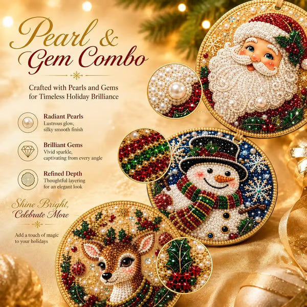 🎄 DIY Diamond Painting Christmas Ornaments ✨ Handmade Holiday Decor