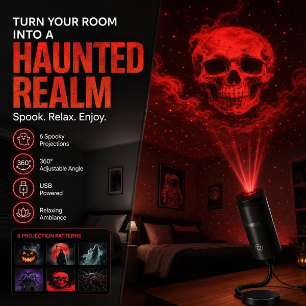 🎃HOT SALE 50% OFF👻Plug-&-Play Halloween HD Star Projector, Spooky Night Light for Room Party Decor