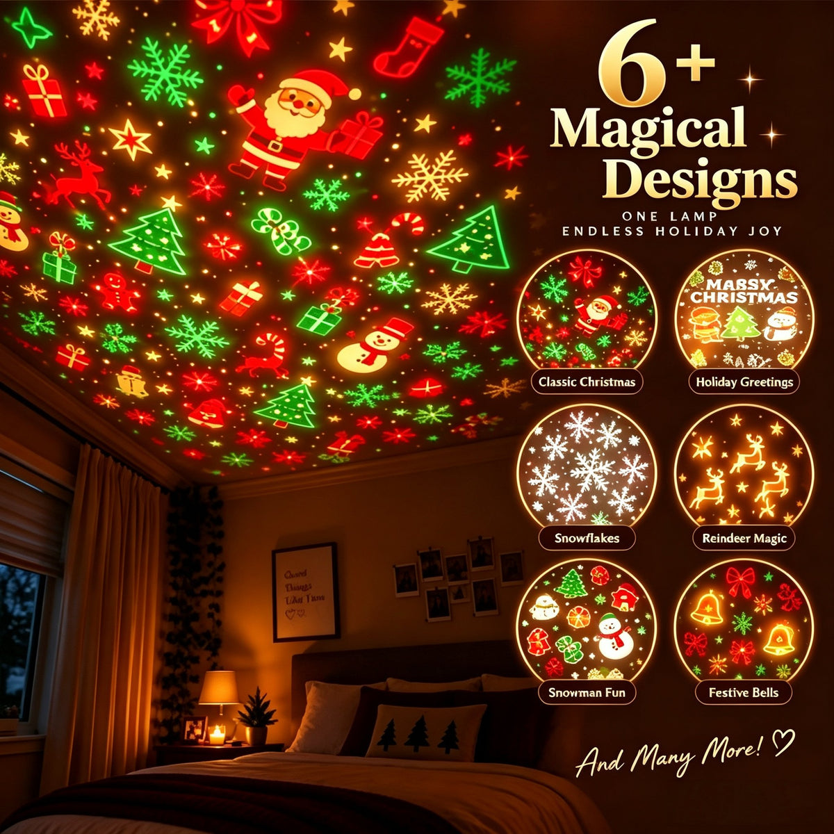 Magical Christmas Tree USB Projector Light – Festive Holiday Atmosphere Lamp