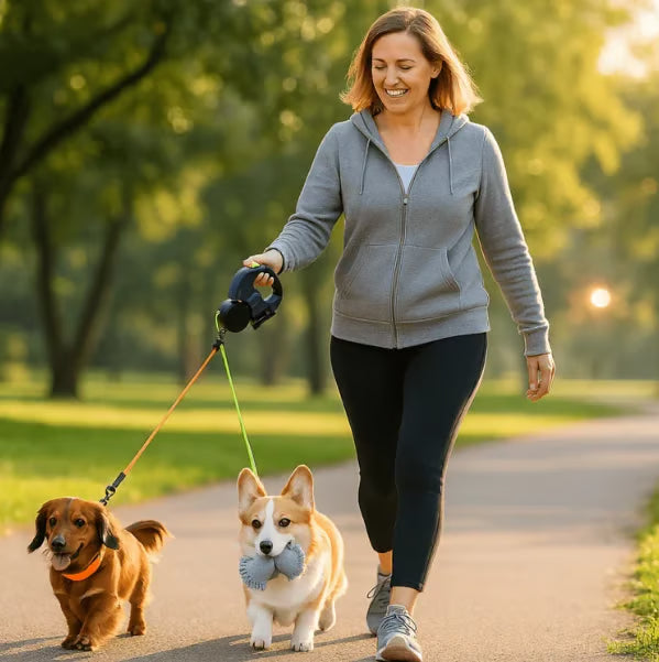2-in-1 Multifunctional Retractable Dog Walker