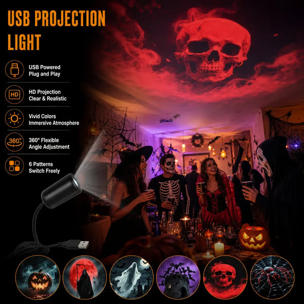 🎃HOT SALE 50% OFF👻Plug-&-Play Halloween HD Star Projector, Spooky Night Light for Room Party Decor