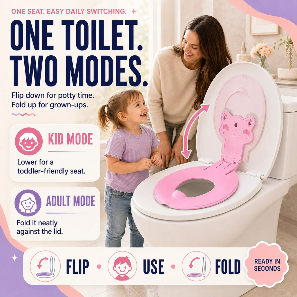 🔥Last Day 50% OFF - 🐻 Flip-Down Toddler Toilet Training Seat – Cleaner, Easier Potty Training