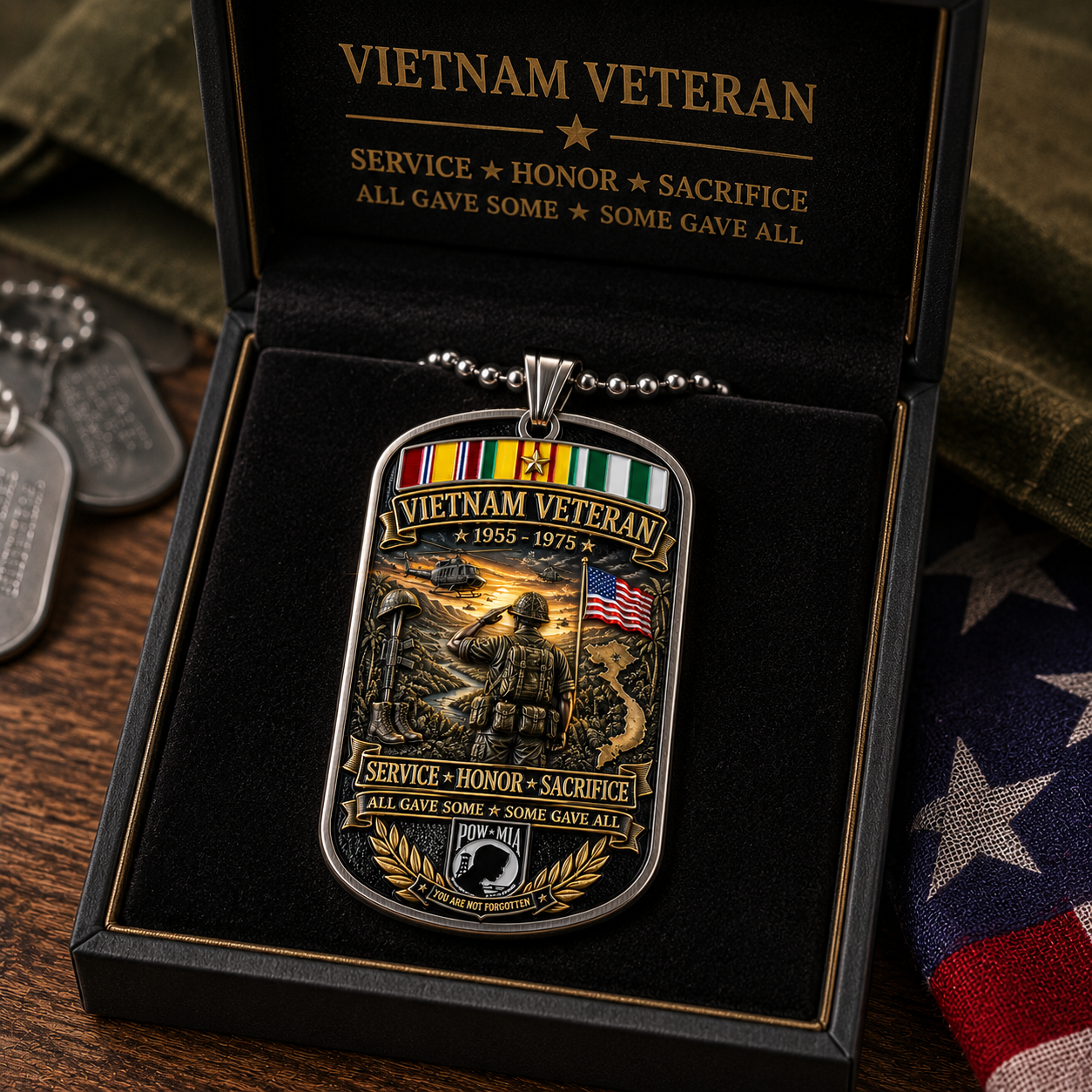 🏆Honor Their Sacrifice — Memorial Day Sale🎖️Vietnam Veteran All Gave Some Some Gave All Tribute Dog Tag Necklace