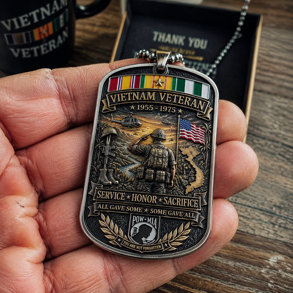 🏆Honor Their Sacrifice — Memorial Day Sale🎖️Vietnam Veteran All Gave Some Some Gave All Tribute Dog Tag Necklace