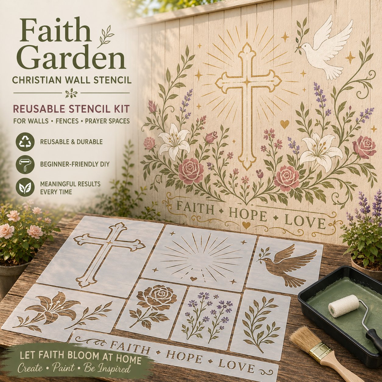 🌿 Garden Wall StencilTM Collection - ✨Make your walls look lively and not monotonous