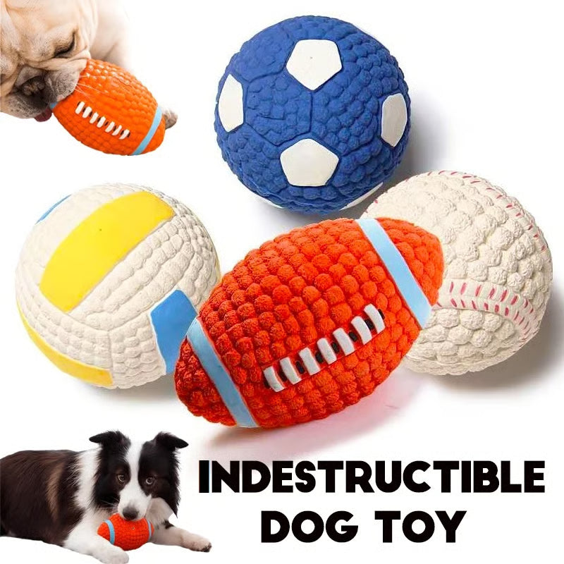 Sports Ball Dog Chew & Fetch Toy | Football, Soccer, Volleyball, Baseball