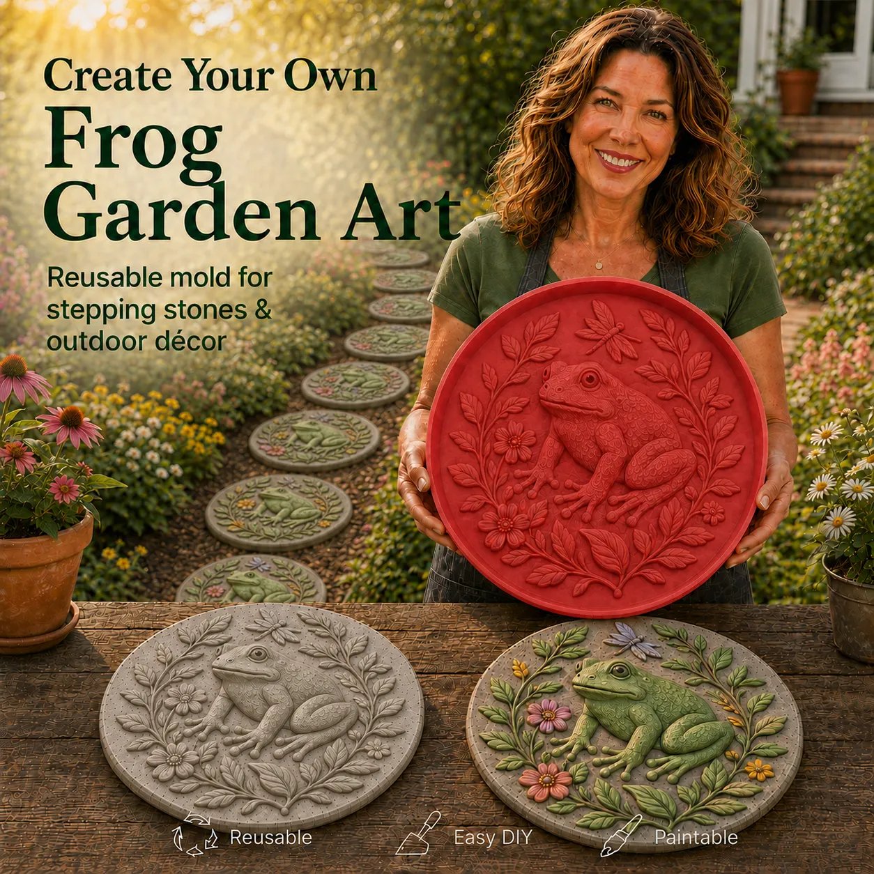 🐦Hummingbird Garden Art Stepping Stone Mold-🎨 No special skills needed—create durable garden art with your own hands in just a few simple steps.