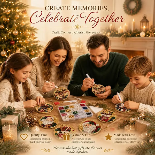 🎄 DIY Diamond Painting Christmas Ornaments ✨ Handmade Holiday Decor