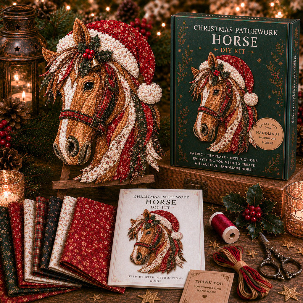 🧘Relaxing & Beginner-Friendly-🎅Christmas Patchwork Fabric DIY Decor Kit – Stunning Results, Zero Experience Needed