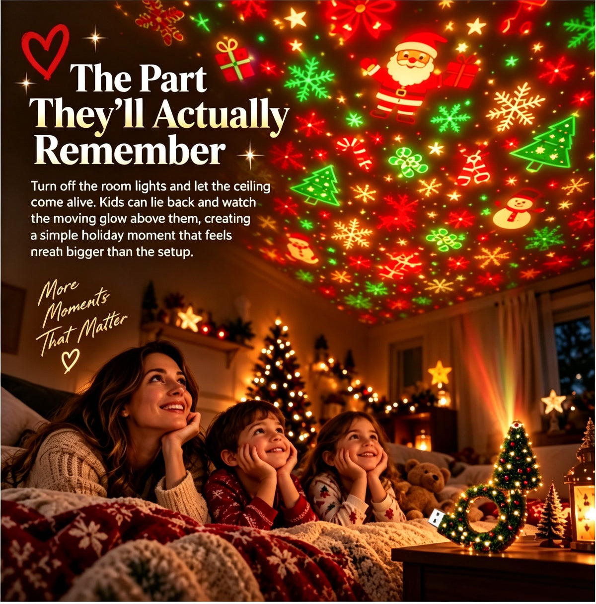 Magical Christmas Tree USB Projector Light – Festive Holiday Atmosphere Lamp