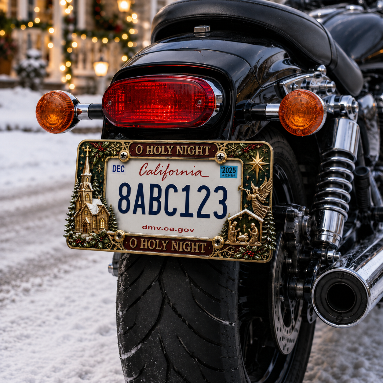 ⭐Compliance 100% Road Legal – No Plate Obstruction🎄Christmas License Plate Frame – Festive Style for Every Ride