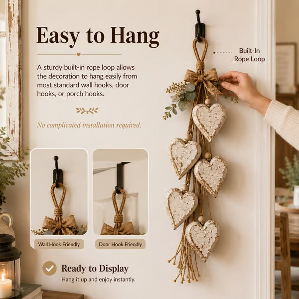 🌊🤎Hanging Heart Wall Decor
