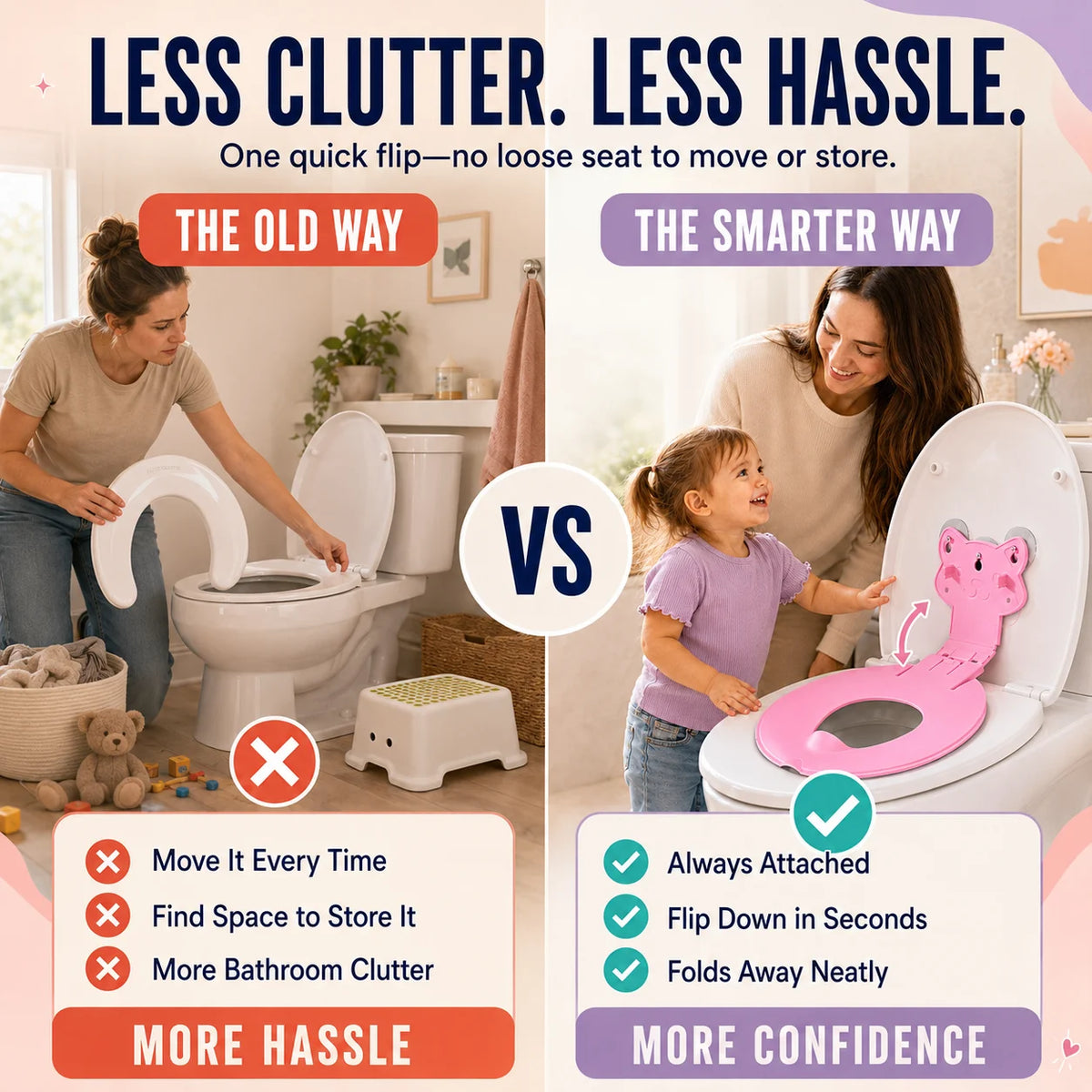 🔥Last Day 50% OFF - 🐻 Flip-Down Toddler Toilet Training Seat – Cleaner, Easier Potty Training