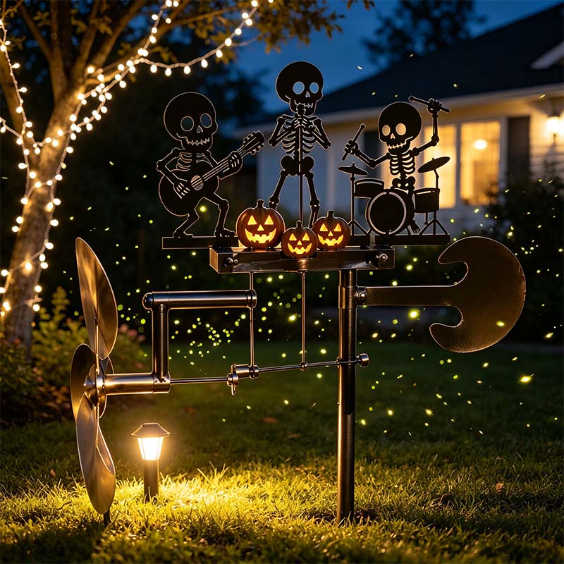 🎃Halloween Skeleton Metal Drummer Kinetic Wind Spinner-✅Easy to assemble ✅Sturdiness ✅Craftsmanship