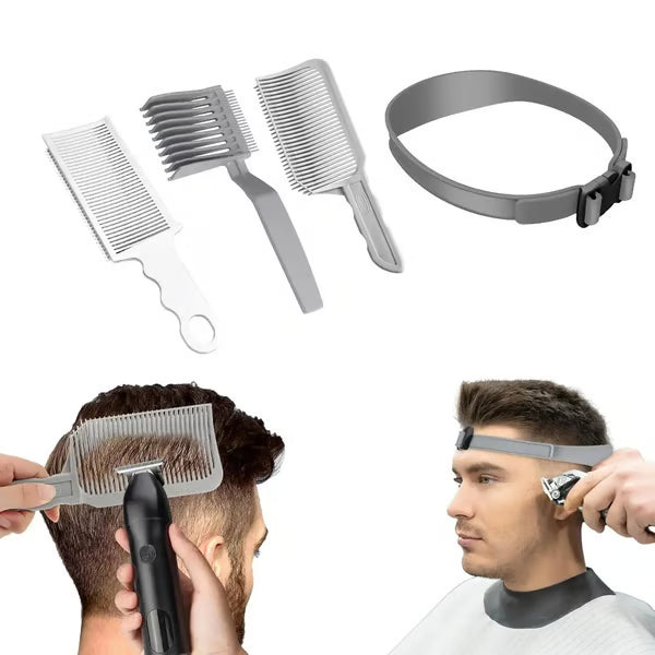 4-Piece Home Haircut Guide Kit – Adjustable Silicone Hair Cutting Guide for Cleaner Lines & Easier Trimming