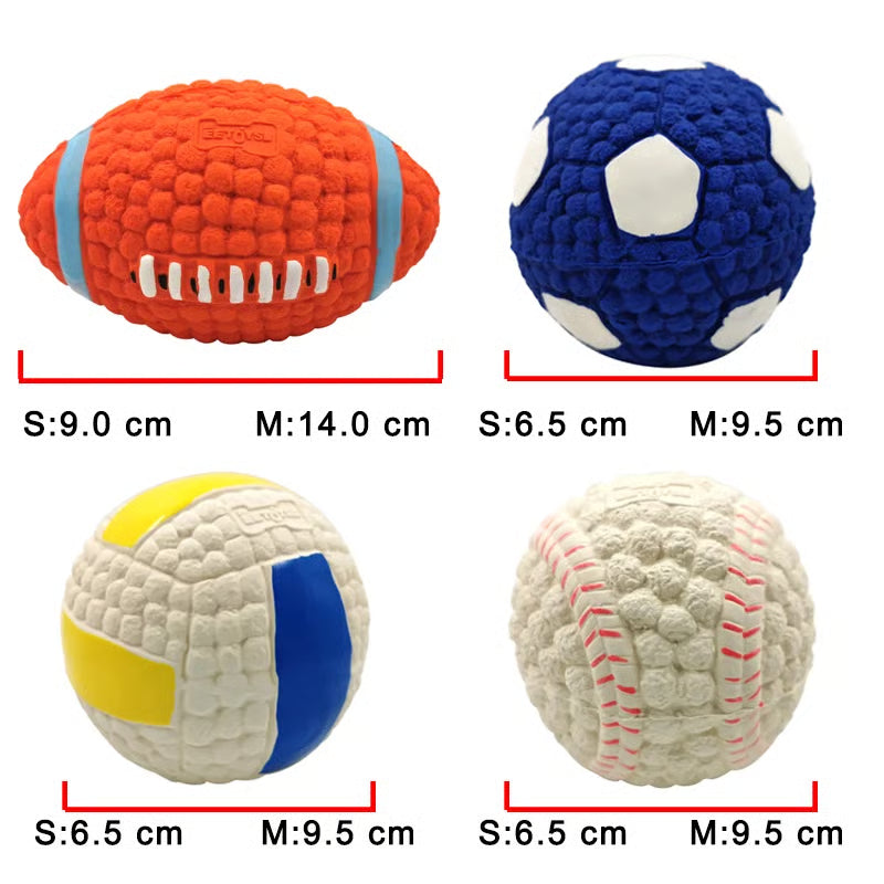 Sports Ball Dog Chew & Fetch Toy | Football, Soccer, Volleyball, Baseball