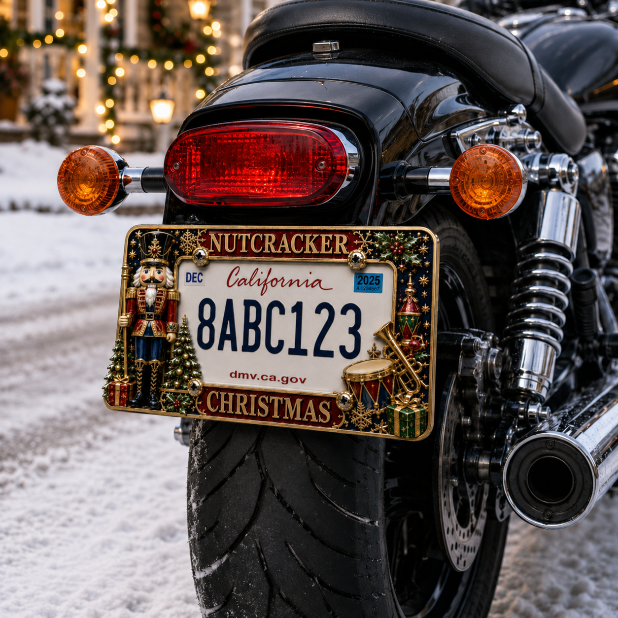 ⭐Compliance 100% Road Legal – No Plate Obstruction🎄Christmas License Plate Frame – Festive Style for Every Ride