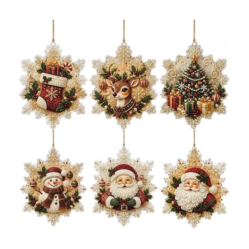 🎄 DIY Diamond Painting Christmas Ornaments ✨ Handmade Holiday Decor