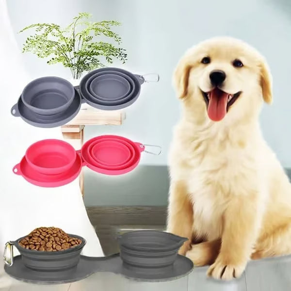 Collapsible Travel Dog Bowl Set