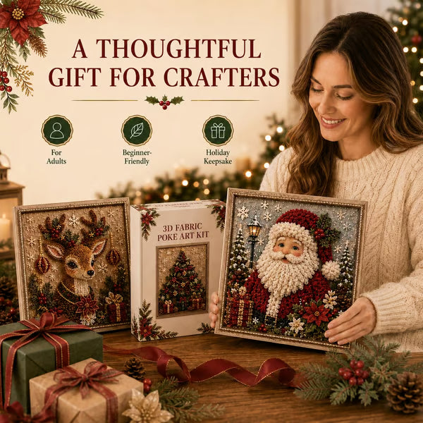 🎅3D Christmas Punch Needle Kit | No-Sew Holiday DIY Craft🧵