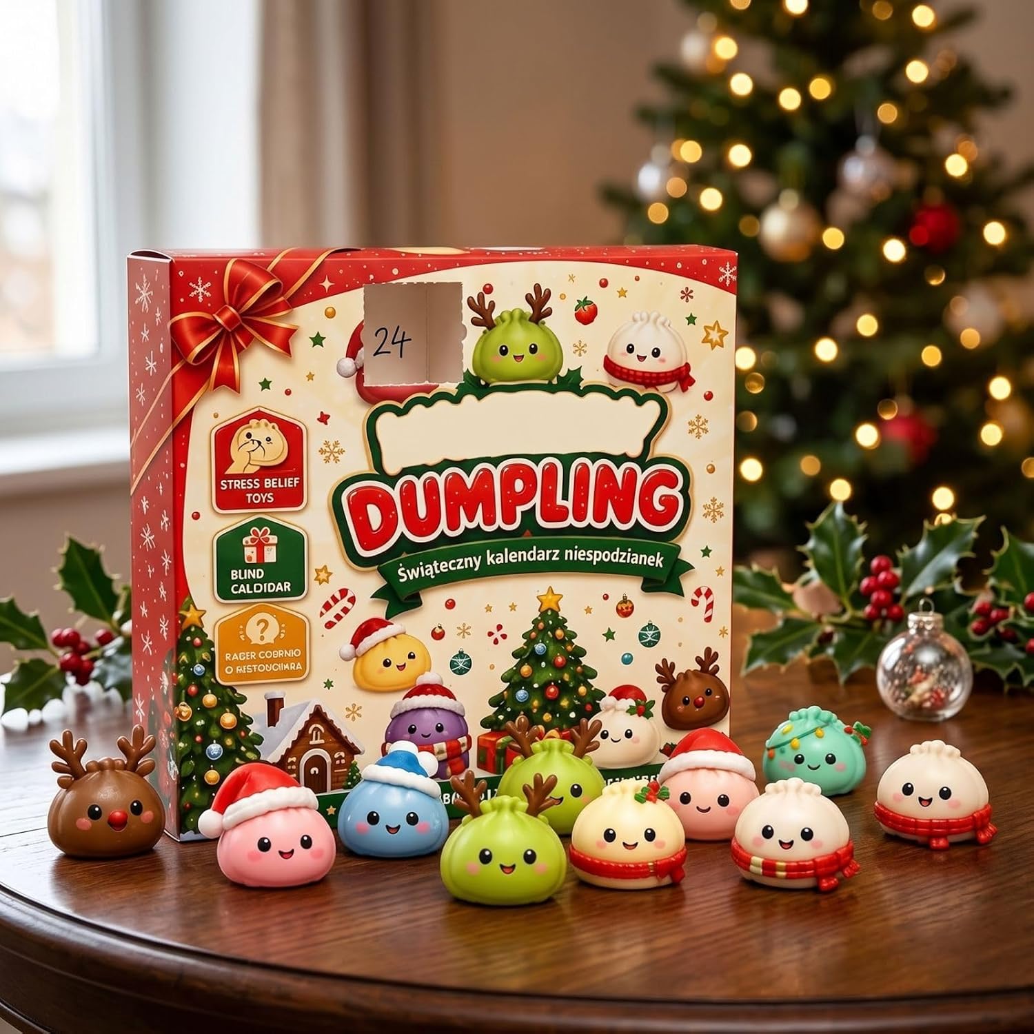 🎅2026 Christmas Squishy Advent Calendar - 24 Days Dumpling Squishies Toys