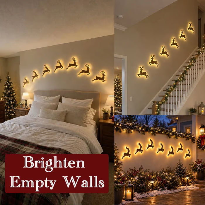 🦌🎅 LED Reindeer Wall Decorations - Festive Christmas Lighting ❄️