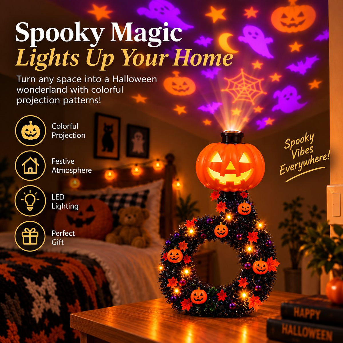 Magical Christmas Tree USB Projector Light – Festive Holiday Atmosphere Lamp