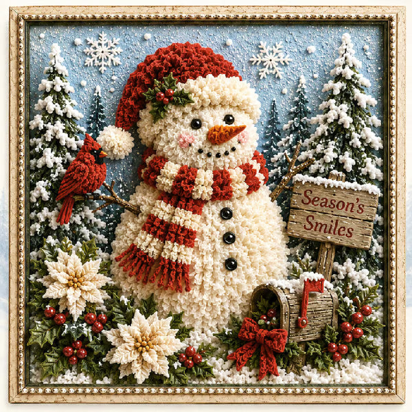 🎅3D Christmas Punch Needle Kit | No-Sew Holiday DIY Craft🧵