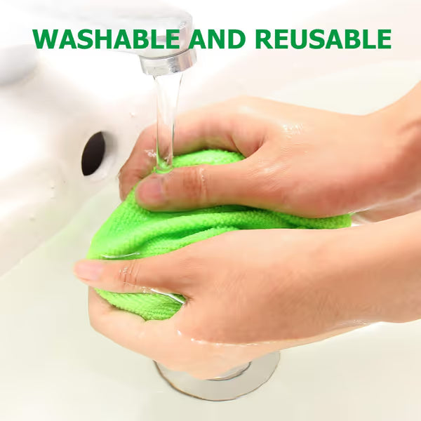 🔥 Windshield Cleaning Tool, Microfiber Car Window Cleaner with 4 Reusable and Washable Microfiber Pads and Extendable Handle