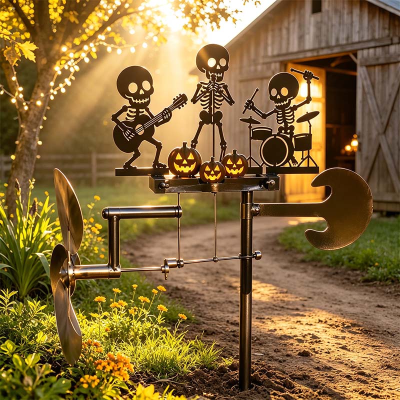 🎃Halloween Skeleton Metal Drummer Kinetic Wind Spinner-✅Easy to assemble ✅Sturdiness ✅Craftsmanship