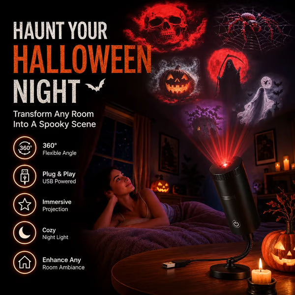 🎃HOT SALE 50% OFF👻Plug-&-Play Halloween HD Star Projector, Spooky Night Light for Room Party Decor