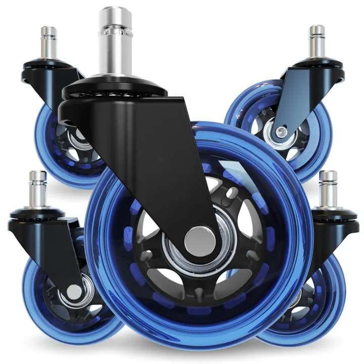 🔥Premium Inline-Style Office Chair Wheels – Universal Fit • Easy Install