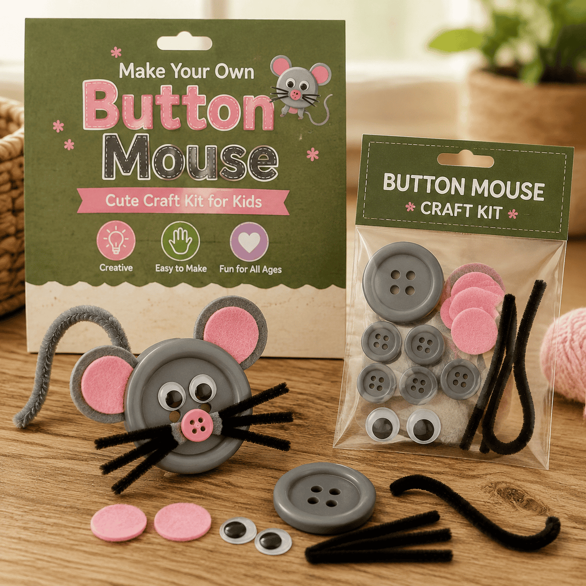 🧘Relaxing & Beginner-Friendly-✨DIY Animal Button Craft Kits