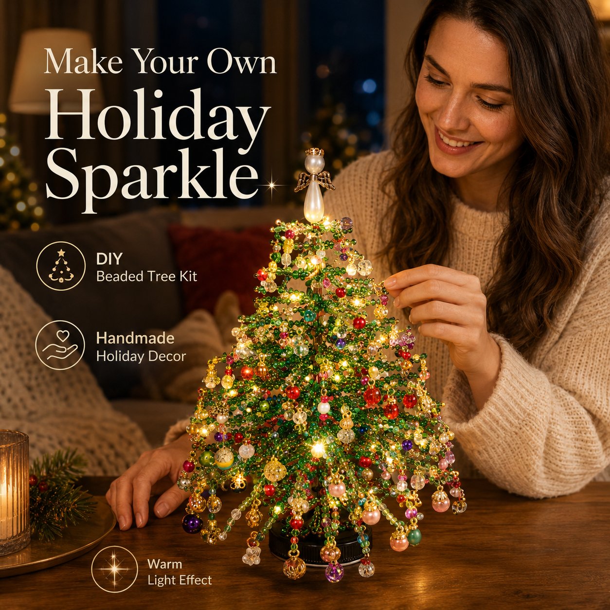 🔥LAST DAY 50% OFF - 🎄✨ DIY Beaded Christmas Tree Kit – 🎅Create Your Own Sparkling Holiday Decoration