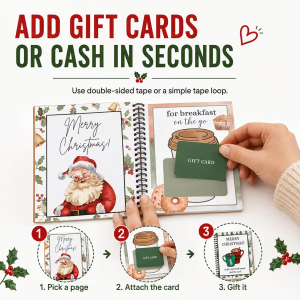 🎄💝 Christmas Gift Card Book — 12 Pages of Holiday Surprises 🎁