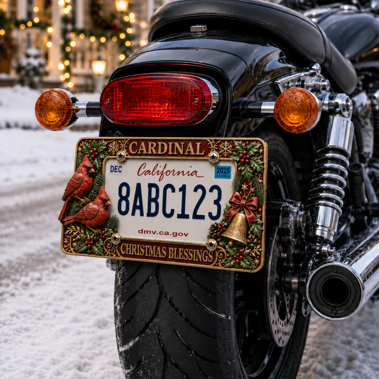 ⭐Compliance 100% Road Legal – No Plate Obstruction🎄Christmas License Plate Frame – Festive Style for Every Ride