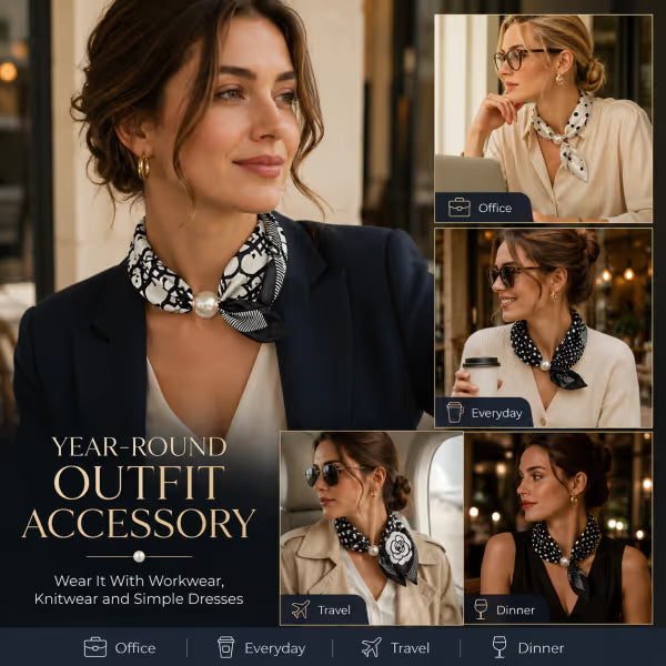🔥2026 TOP SALE ✨ Effortless Glamour: Pop-On Pearl Necklace Scarf 🧣
