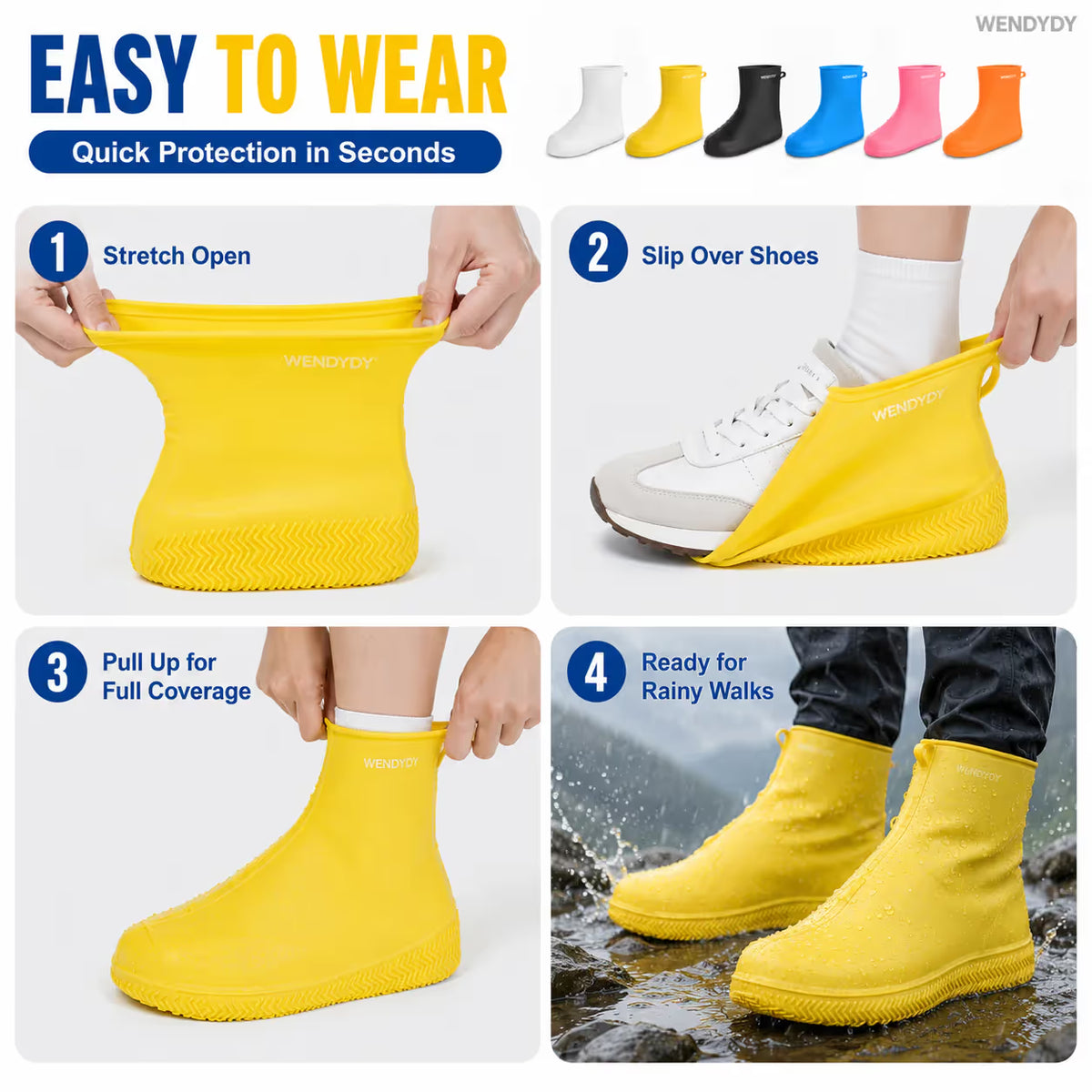 🌧️Stop Soaked Sneakers! Heavy-Duty Rain Shoe Covers – Anti-Slip & Fold Into Your Bag